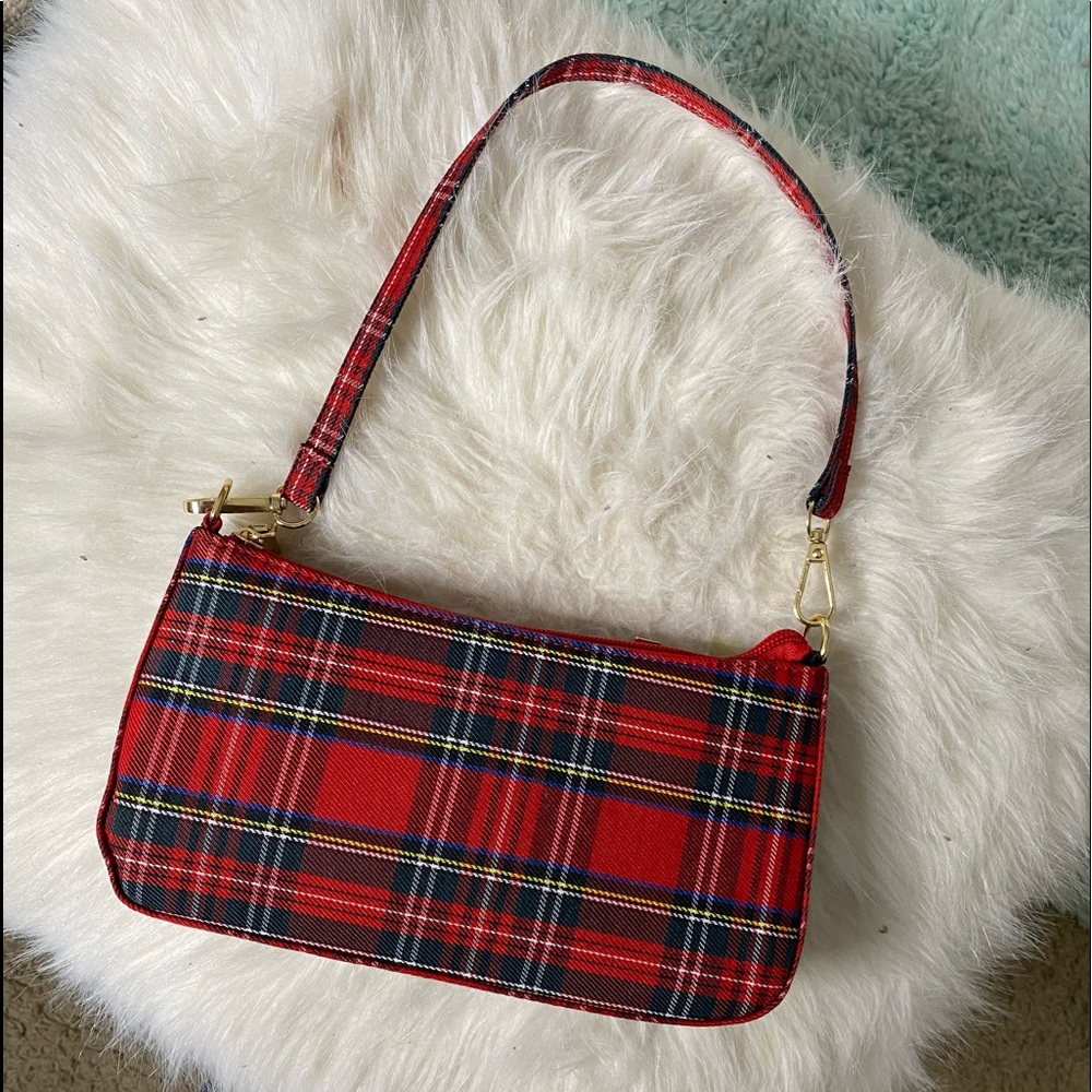 Tartan plaid shoulder bag
